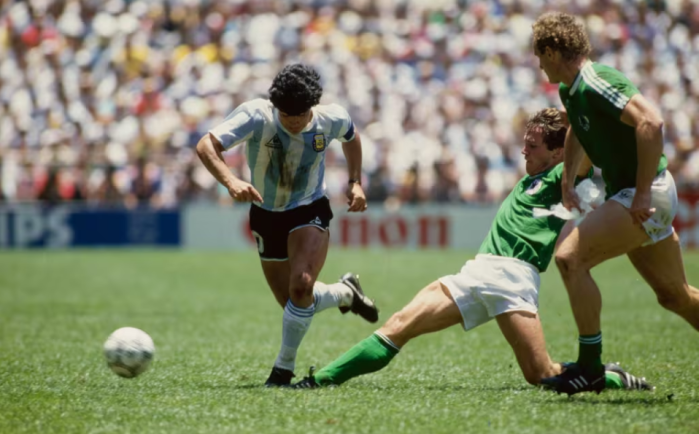 Maradona na final da Copa do Mundo de 1986 entre Argentina e Alemanha