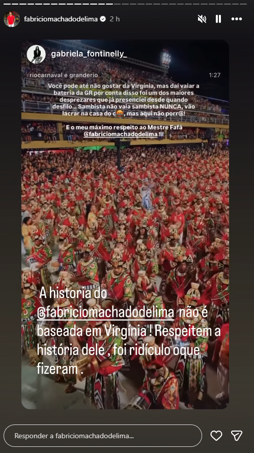 Mestre de Bateria da Grande Rio se pronunciou