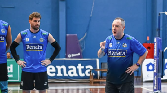 Bruninho e Horacio Dileo em treino do Campinas