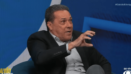 Vanderlei Luxemburgo durante participação no programa 'Galvão e Amigos'