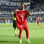 Carbonero reage a gol da vitória do Internacional contra o Santos