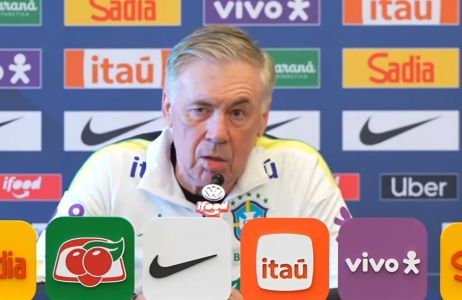 Carlo Ancelotti em entrevista pela Seleção Brasileira em 25 de março de 2026