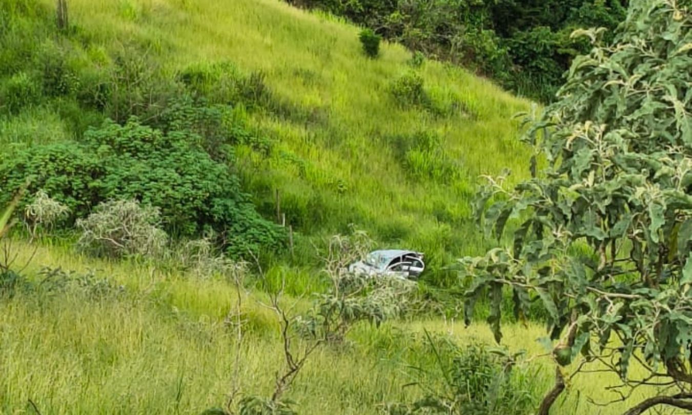 Carro cai em talude de cerca de 100 metros em Juiz de Fora