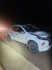 Caminhonete L200 Triton, pertencente à Prefeitura de Ninheiras, envolvida no acidente fatal