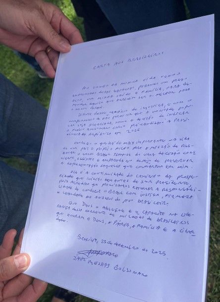 Carta do ex-presidente Jair Bolsonaro