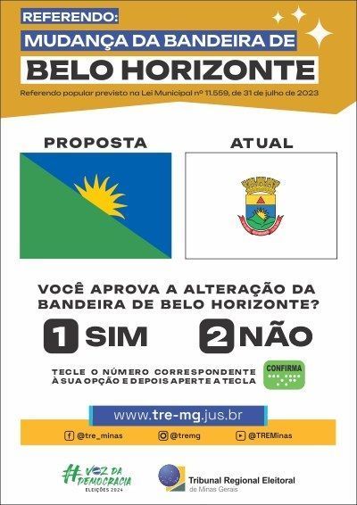 Cartaz com as imagens das duas bandeiras deve ser fixado em todas as sessões 