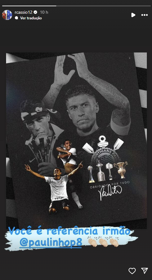 Cássio, do Cruzeiro, mandou recado ao amigo Paulinho