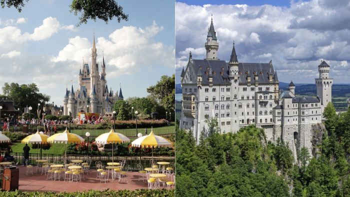 O castelo da Disney, é inspirado no castelo de Neuschwanstein, na Alemanha, onde a jovem ginasta morreu. O castelo da Disney, é inspirado no castelo de Neuschwanstein, na Alemanha, onde a jovem ginasta morreu.