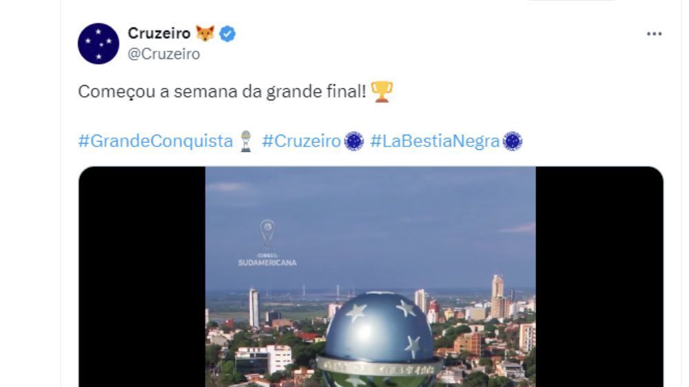 Cruzeiro ganha hashtags antes da final da Sul-Americana: 'La Bestia Negra'