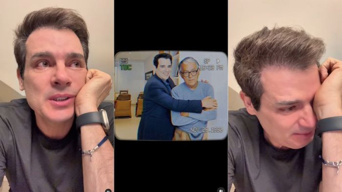 Celso Portiolli desaba em rede social, após abraçar o pai.