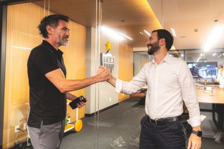 Pedro Daniel e Eduardo Domínguez, CEO e treinador do Atlético