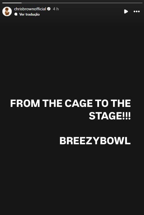 Chris Brown fez a primeira publicação em liberdade