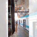Trem da CPTM pega fogo na estação Santo Amaro em SP