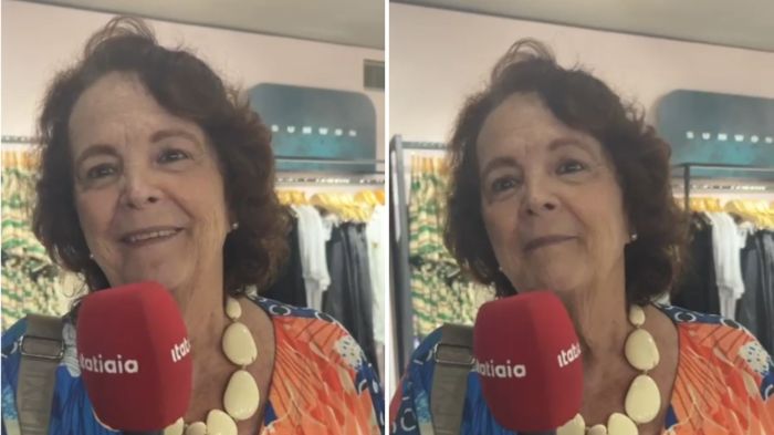 Aposentada Andrea Misk, 73 anos, comemorou a oportunidade de experimentar as roupas da Shein e contou ter aproveitado para comprar presentes de natal 