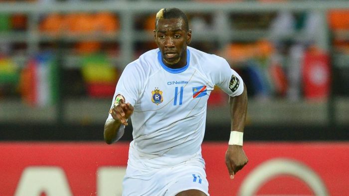 Yannick Bolasie em ação pela República Democrática do Congo durante Copa Africana de Nações
