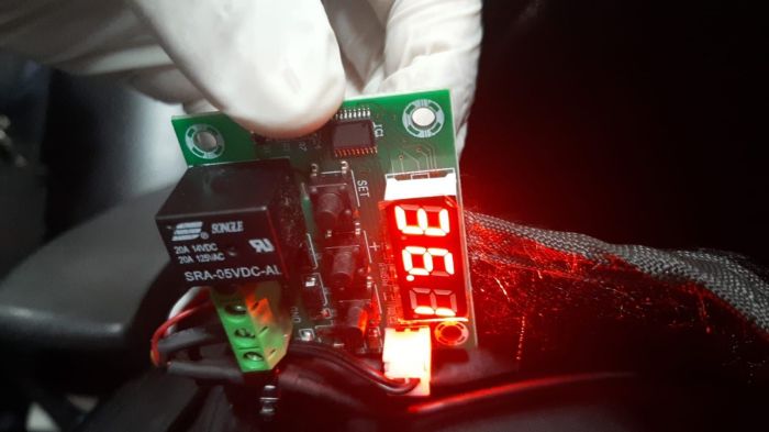 O termômetro utilizado para aquecer os ovos que eram transportados