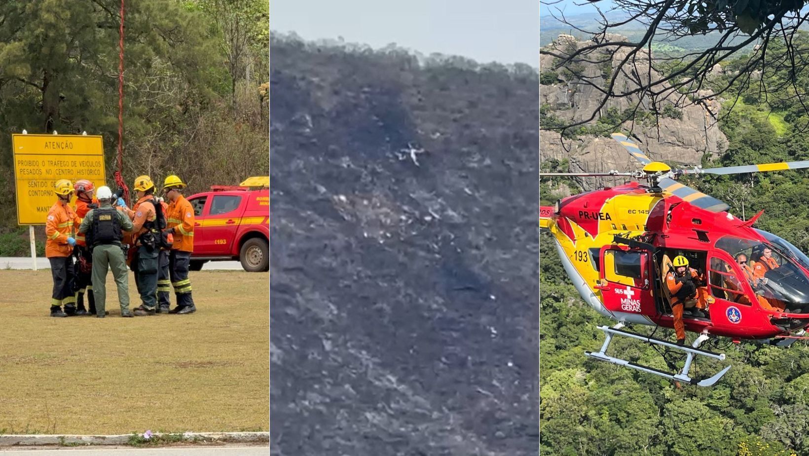 Corpos dos tripulantes mortos em queda de helicóptero são resgatados e encaminhados a BH