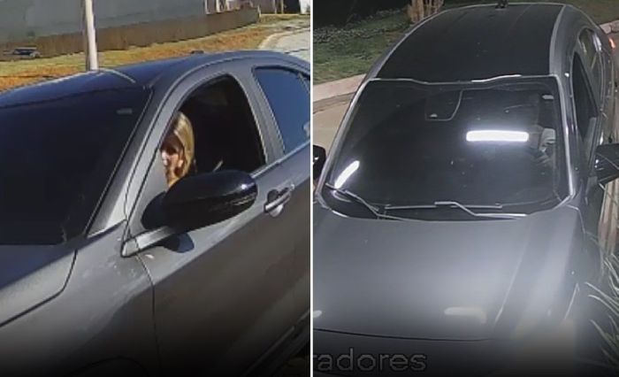 Foto mostra corretora vítima de extorsão entrando e saindo de condomínio em Vespasiano, na Grande BH