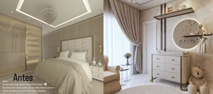 Imagem da reforma no quarto de Gabriella, filha de Douglas Costa e Nathália Felix