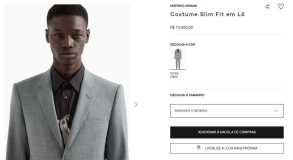 Produtos no site da Armani Brasil