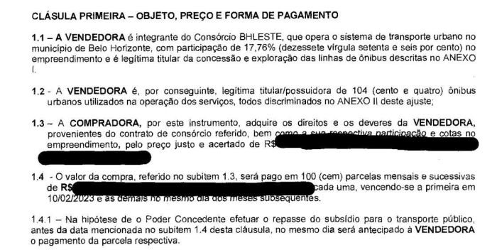 Contrato de compra e venda da viação Torres foi enviado à CPI