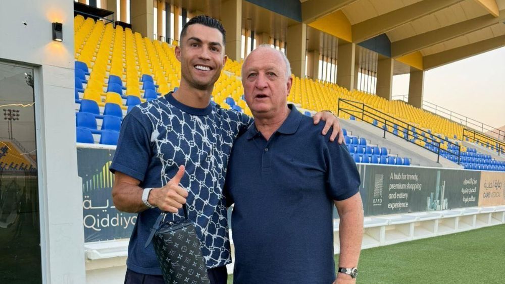 Felipão se encontra com Cristiano Ronaldo em visita ao Al-Nassr, na Arábia Saudita