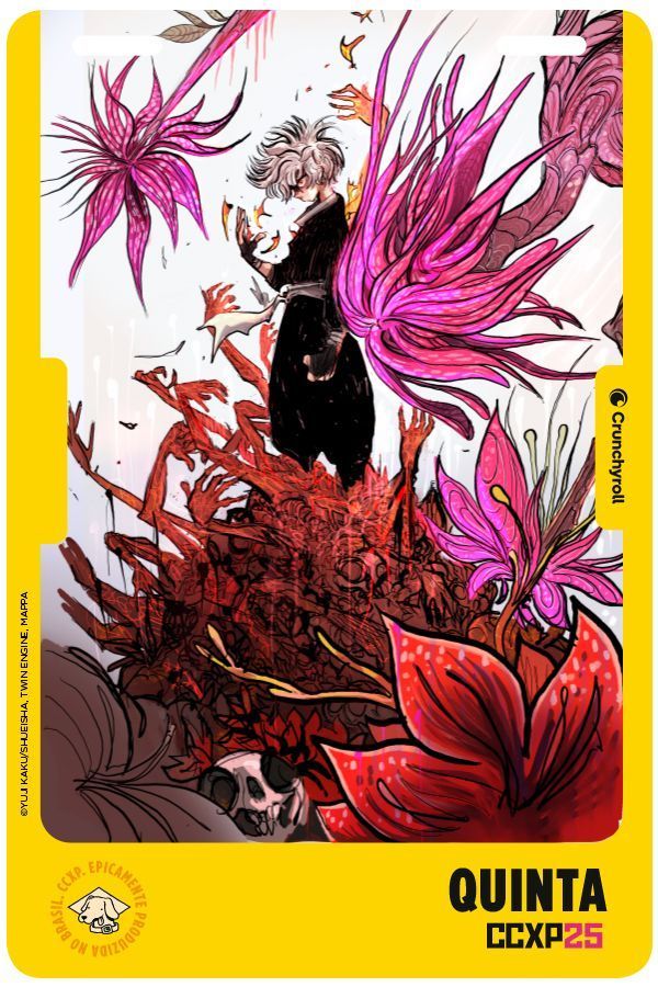 CCXP25 terá credenciais com artes de animes da Crunchyroll; veja
