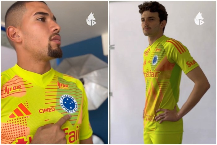 Uniforme de goleiros do Cruzeiro atualizado