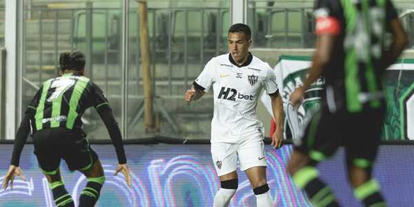 Tomás Cuello em ação pelo Atlético contra o América em 2026