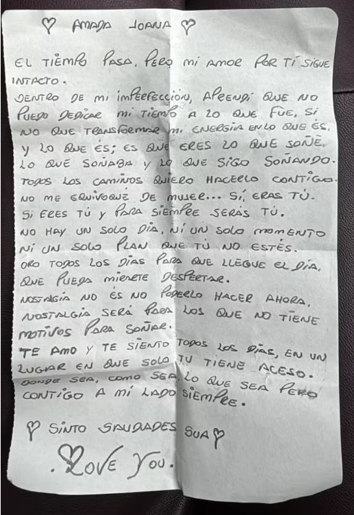 Carta publicada por Joana Sanz