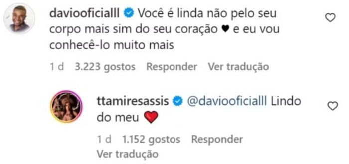 Vale destacar que o campeão do BBB 24 deixou um comentário em uma foto da manauara.