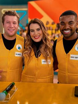 Celso Portiolli recebeu campeões do BBB no Domingo Legal