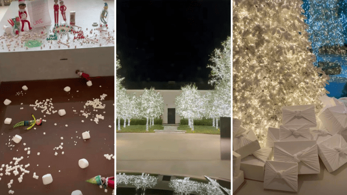 Decoração da mansão de Kim Kardashian para o Natal