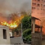 Incêndio atinge lote e ameaça casas na região Oeste de BH