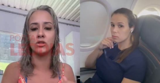Aline, mãe de criança que fez 'birra' em avião e Jennifer Castro, envolvida na polêmica por não ceder o assento