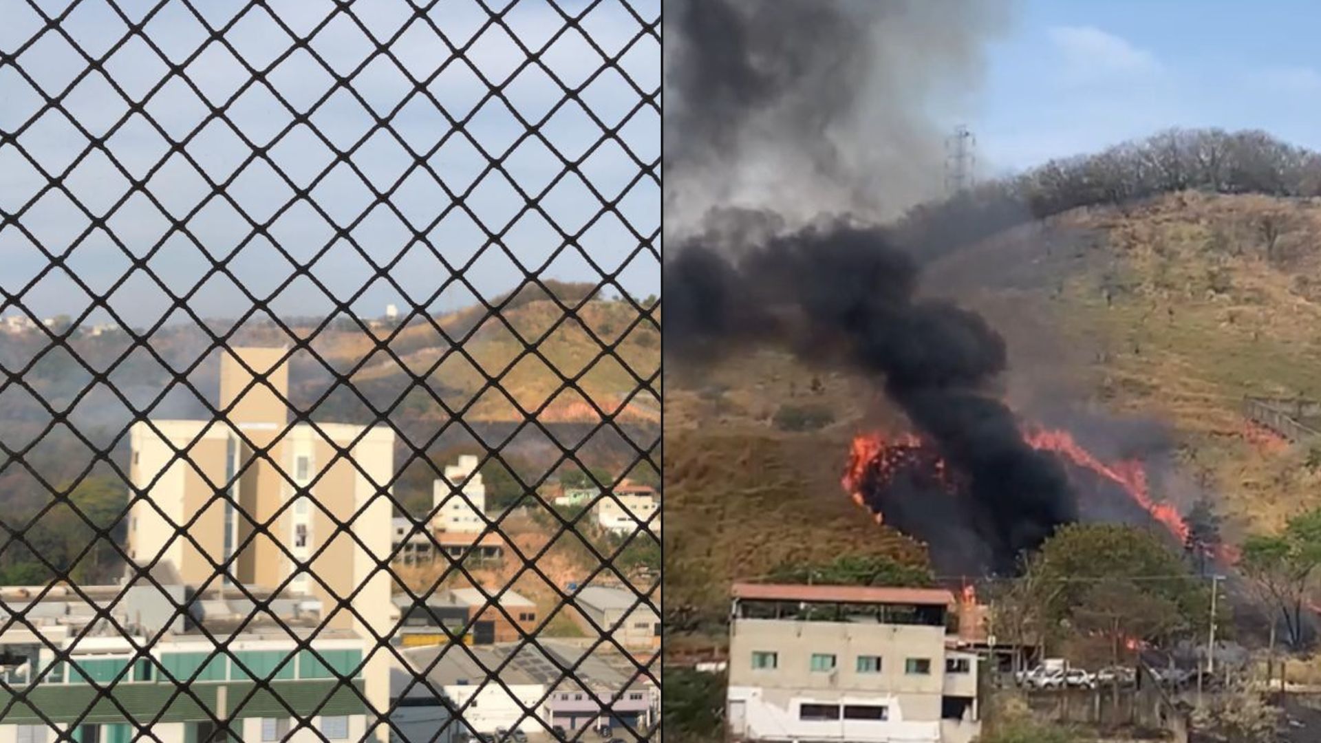 Incêndio atinge Parque Municipal Cássia Eller, no bairro Castelo, na tarde deste domingo (29)
