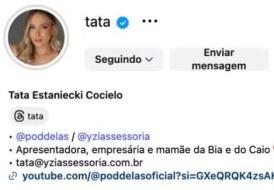 Tata e Cocielo removem sobrenome de perfis no Instagram