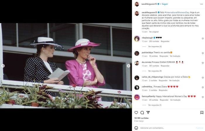 Foto postada nas redes sociais da Duquesa de Iorque, com Diana. Foto postada nas redes sociais da Duquesa de Iorque, com Diana.