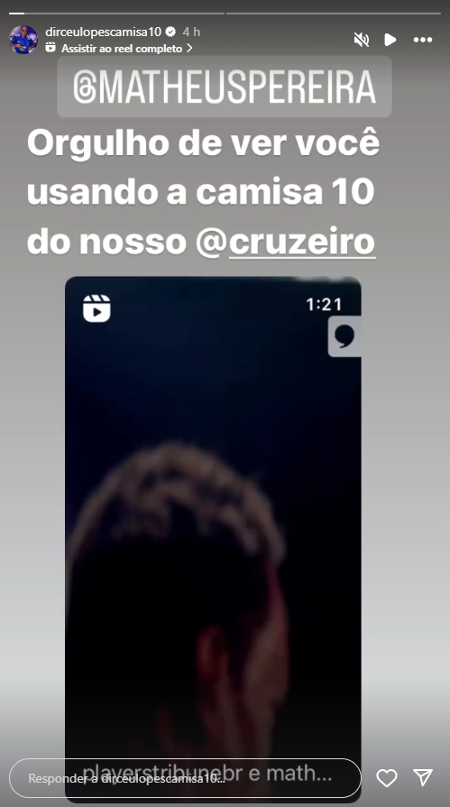 Dirceu Lopes demonstrou apoio a Matheus Pereira nas redes sociais