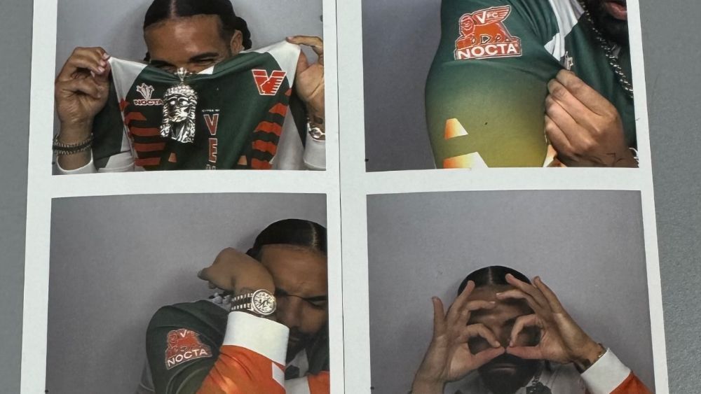 Drake posa com nova camisa de clube italiano que é acionista e patrocinador