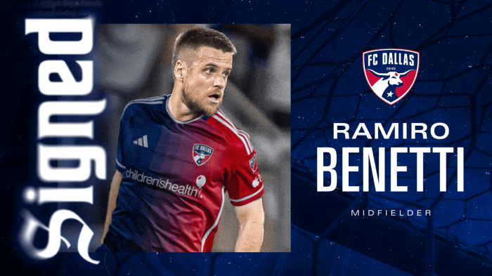Arte de anúncio de Ramiro como novo jogador do Dallas