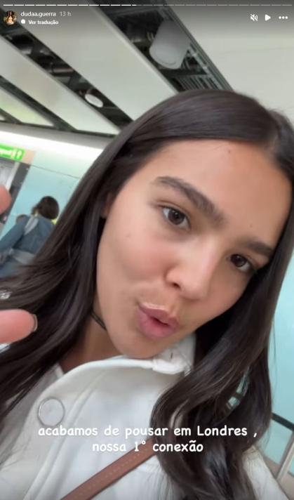 Duda Guerra publicou registros da viagem no Instagram