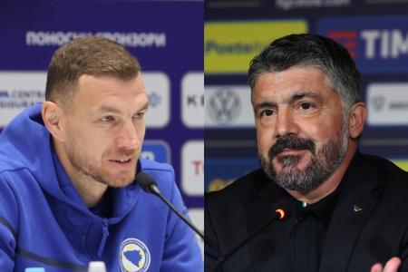 Dzeko, destaque da Bósnia, e Gattuso, técnico e lenda da Itália