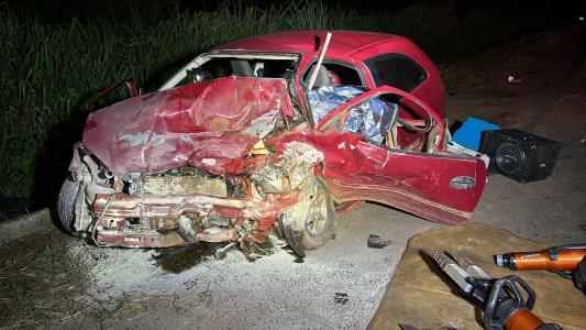 Batida frontal entre dois carros deixa quatro mortos na BR-365, no Alto Paranaíba