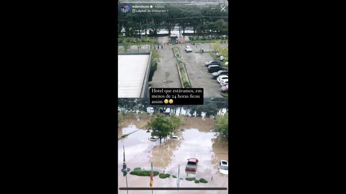 Edenilson em postagem neste domingo (5), nas redes sociais