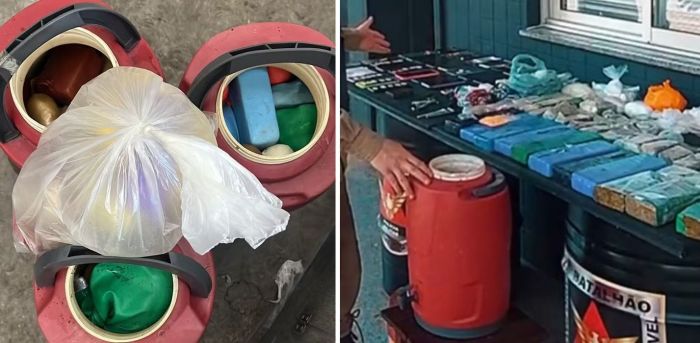 Fotos mostram drogas encontrados em alimentos que seriam distribuídos a presos em Juiz de Fora (MG)