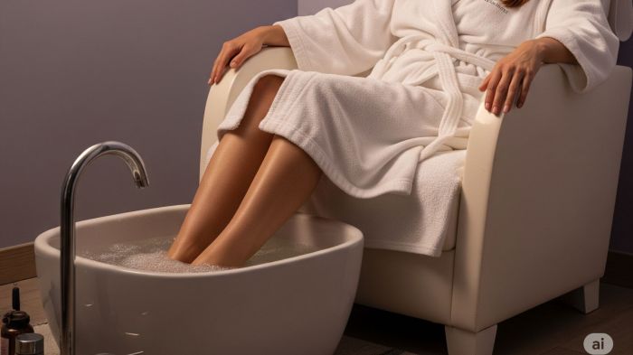 O alívio de fazer um bom escalda-pés