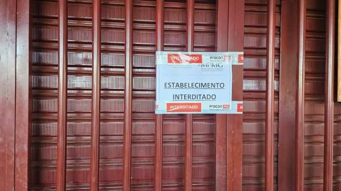Estabelecimento foi interditado pelo Procon-MPMG