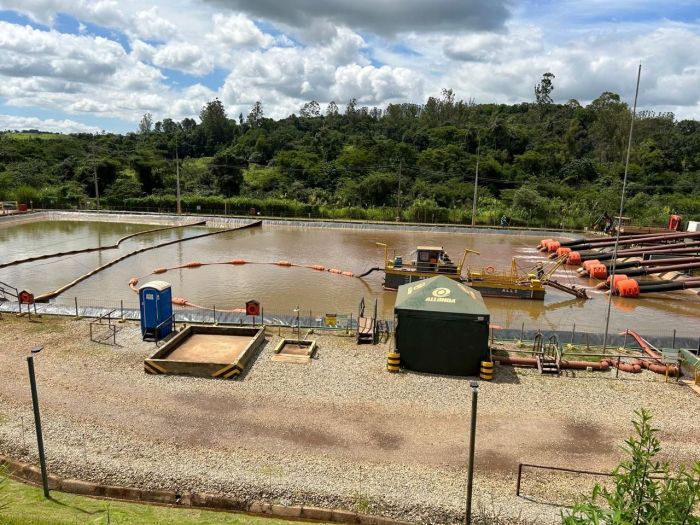 Estação de Tratamento de Águas Fluviais (ETAF), estrutura montada pela Vale em Brumadinho