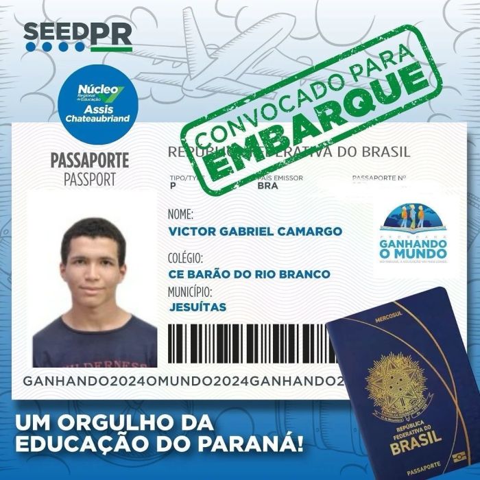 Colégio no qual Victor estudava publicou a aprovação do jovem meses antes dele morrer.